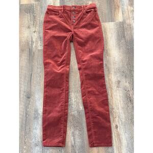 Loft Outlet Terra Cotta Hi Rise button fly  Skinny Cords  size 0 zero